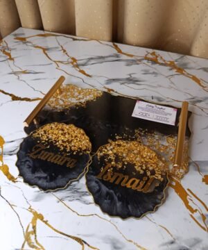 Personalized Resin Tray & Coasters Set